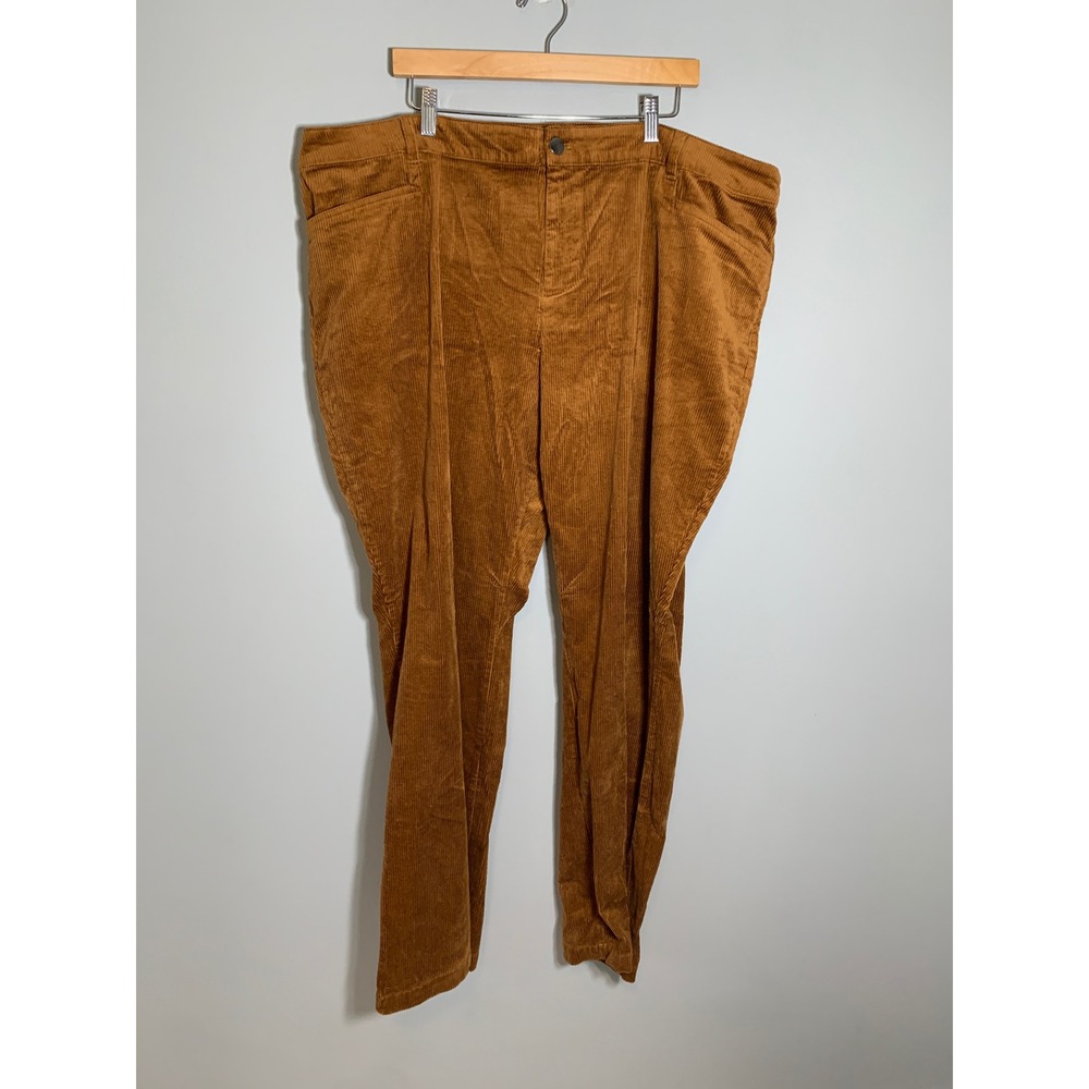 NEW CJ Banks Barely‎ Boot Pants Women 24W Brown Corduroy Mid-Rise Shaped Fit